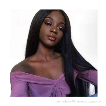 100% Unprocessed Virgin Silky Straight Human Hair Wigs Raw Cuticle Aligned Brazilian Hair 4*4 Lace Closure Wig For Women